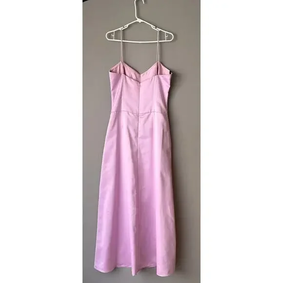 Nicole Miller sz 12 Pink spaghetti strap formal gown dress - Picture 7 of 10